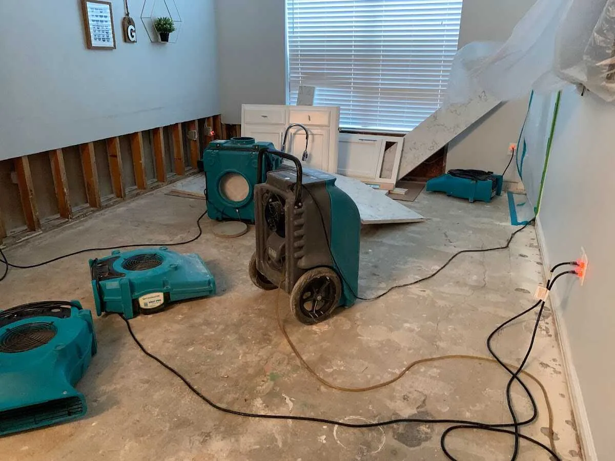 Dehumidifier in flood-cut room for Water Extraction & Removal in Kimball